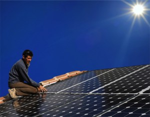 commercial solar energy generating panels